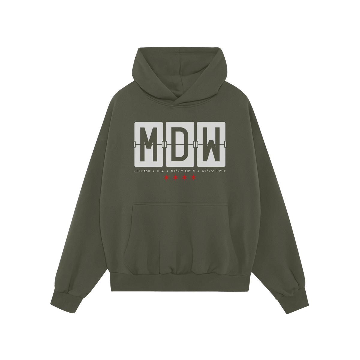 Chicago MDW Midway Airport Flipboard Hoodie
