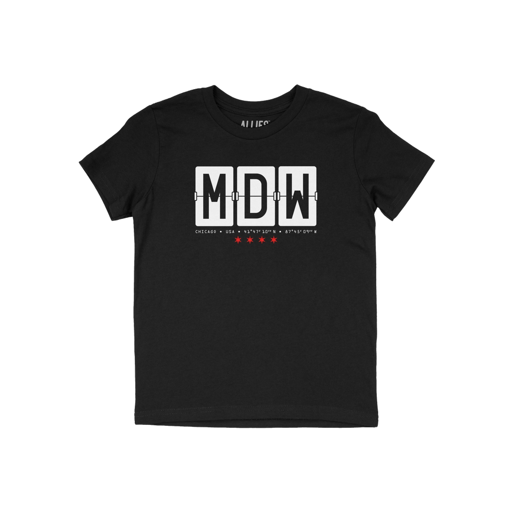 Chicago MDW Midway Airport Flipboard Kids T-shirt