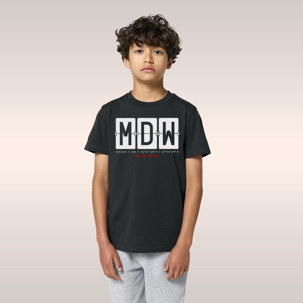 Chicago MDW Midway Airport Flipboard Kids T-shirt