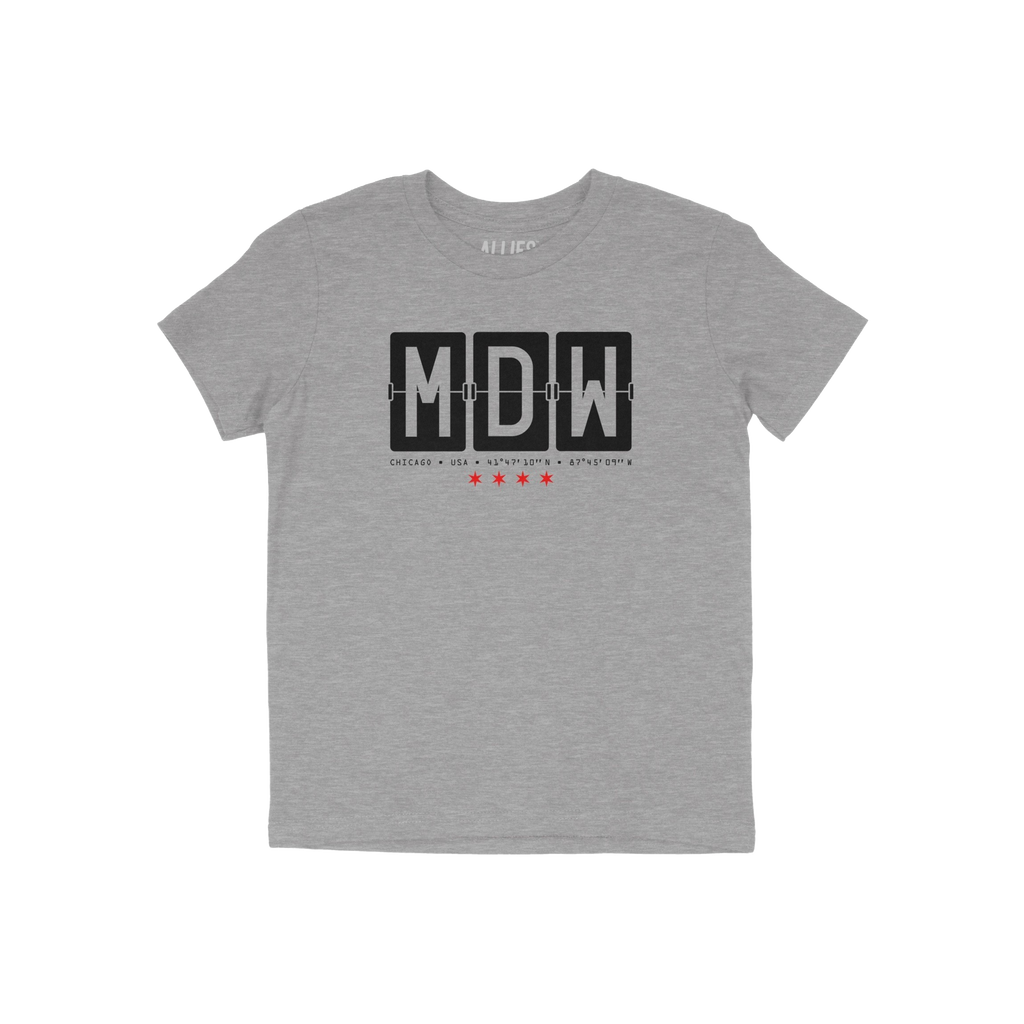 Chicago MDW Midway Airport Flipboard Kids T-shirt