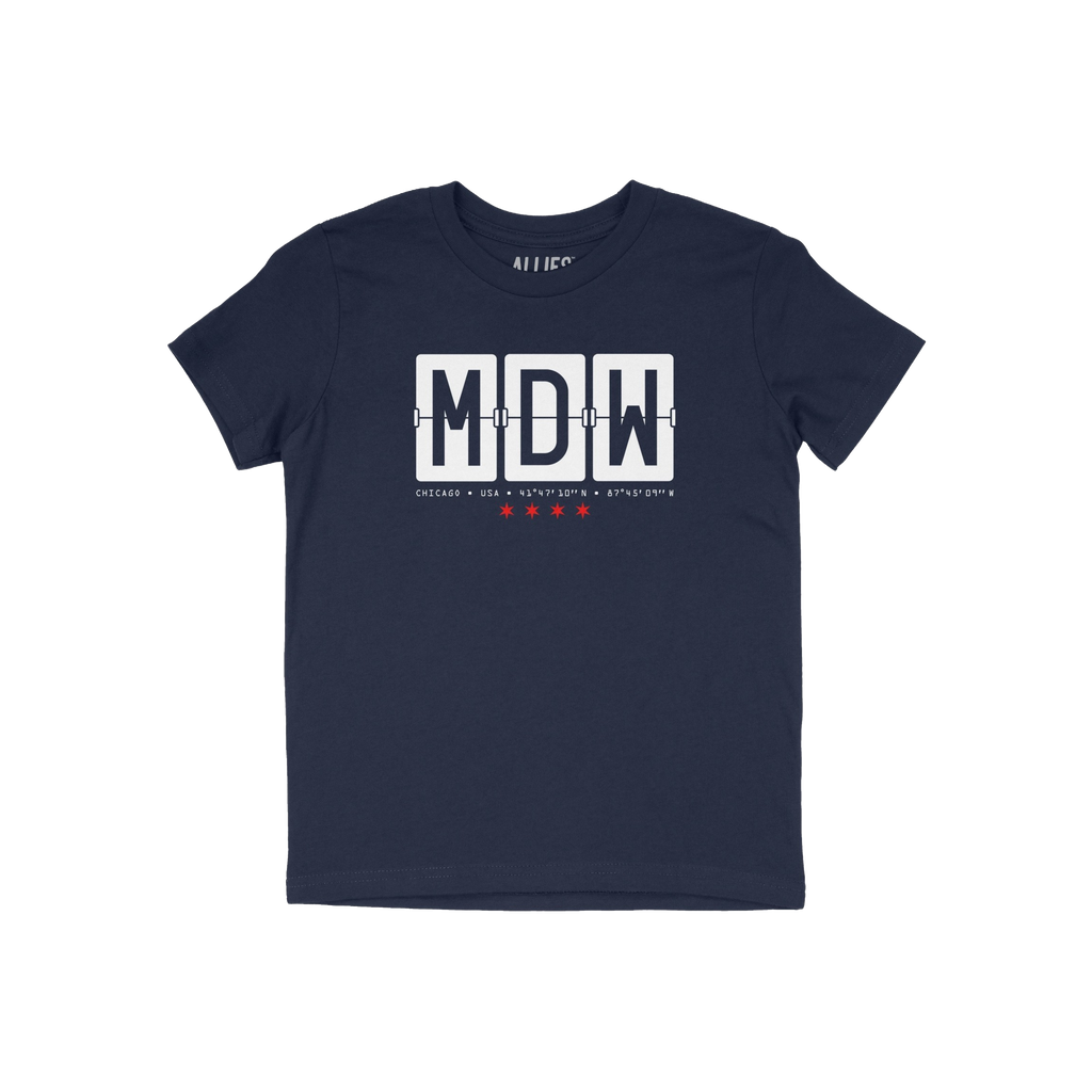 Chicago MDW Midway Airport Flipboard Kids T-shirt