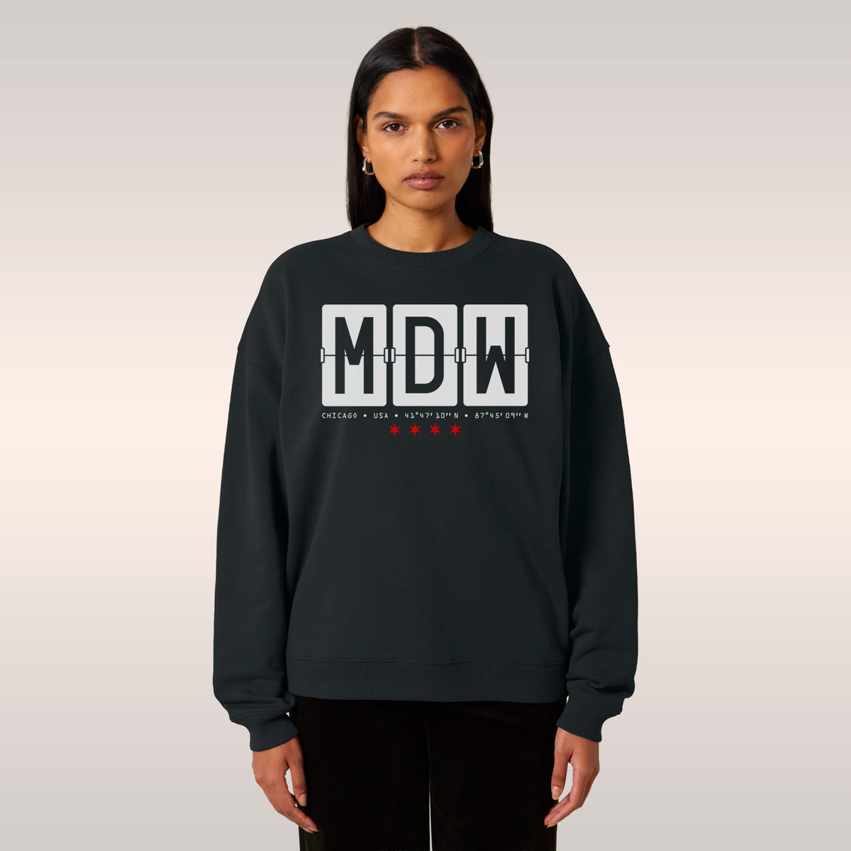 Chicago MDW Midway Airport Flipboard Sweatshirt