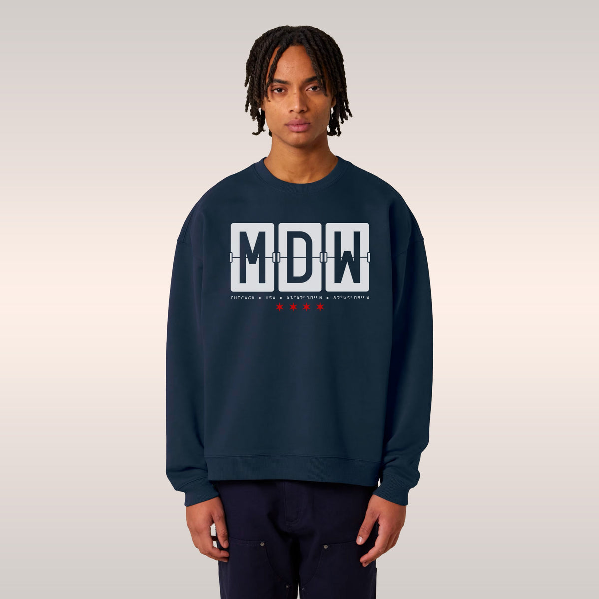 Chicago MDW Midway Airport Flipboard Sweatshirt