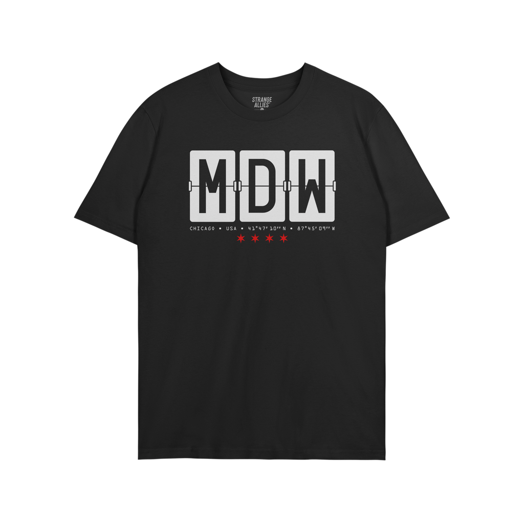 Chicago MDW Midway Airport Flipboard T-shirt