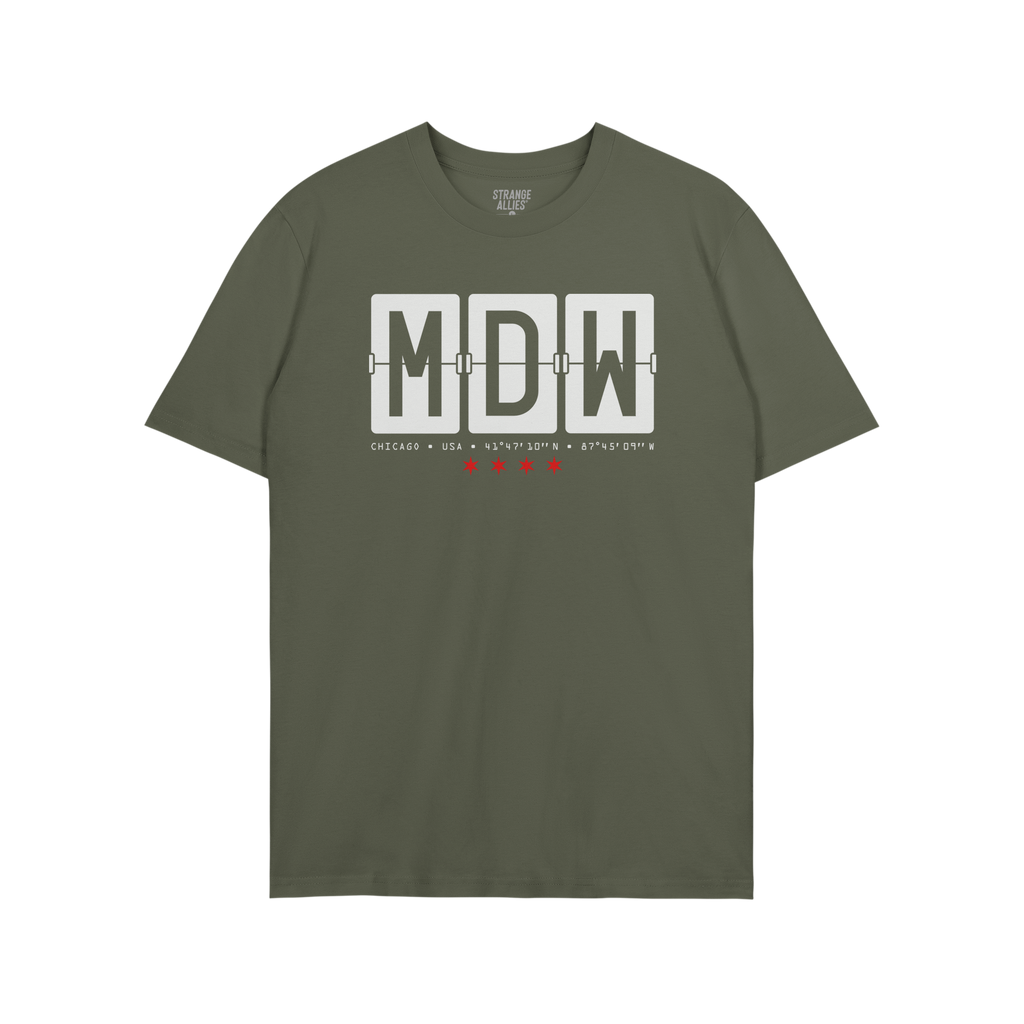 Chicago MDW Midway Airport Flipboard T-shirt