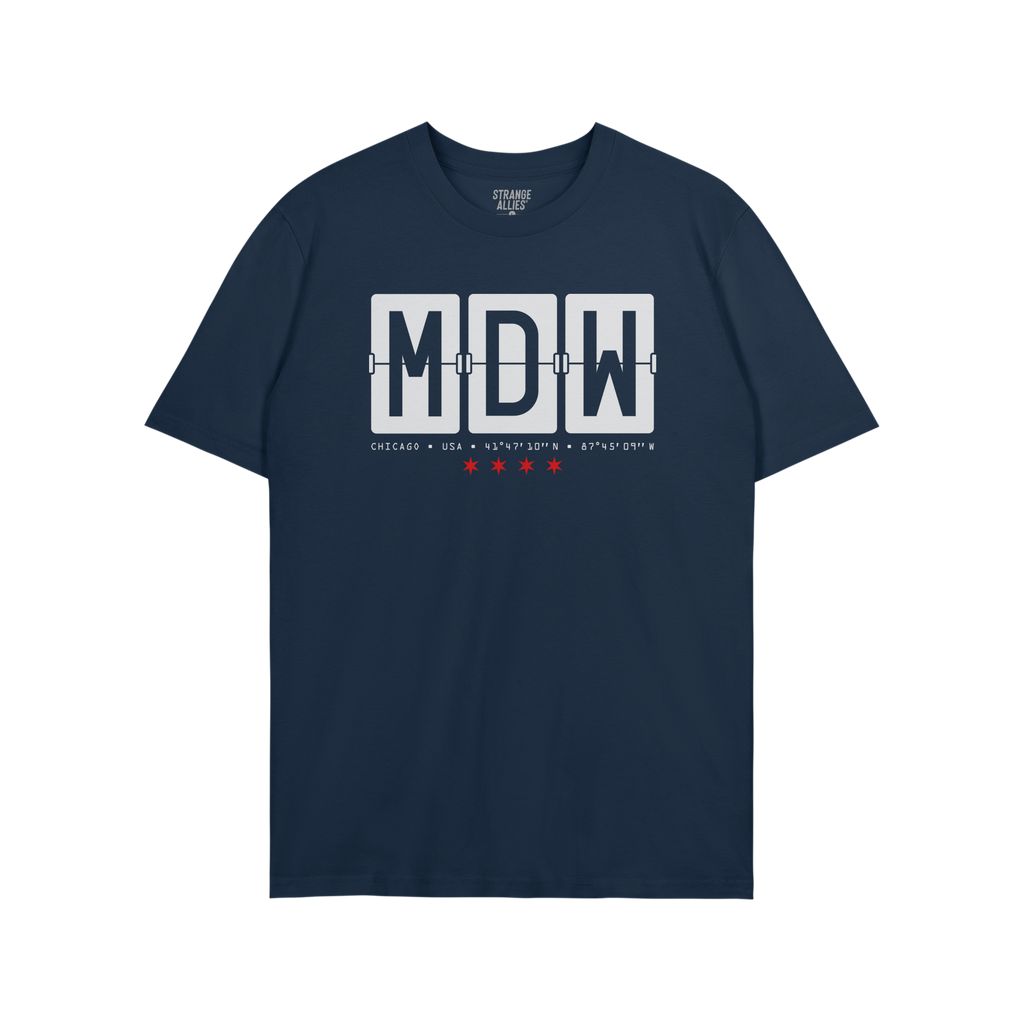 Chicago MDW Midway Airport Flipboard T-shirt