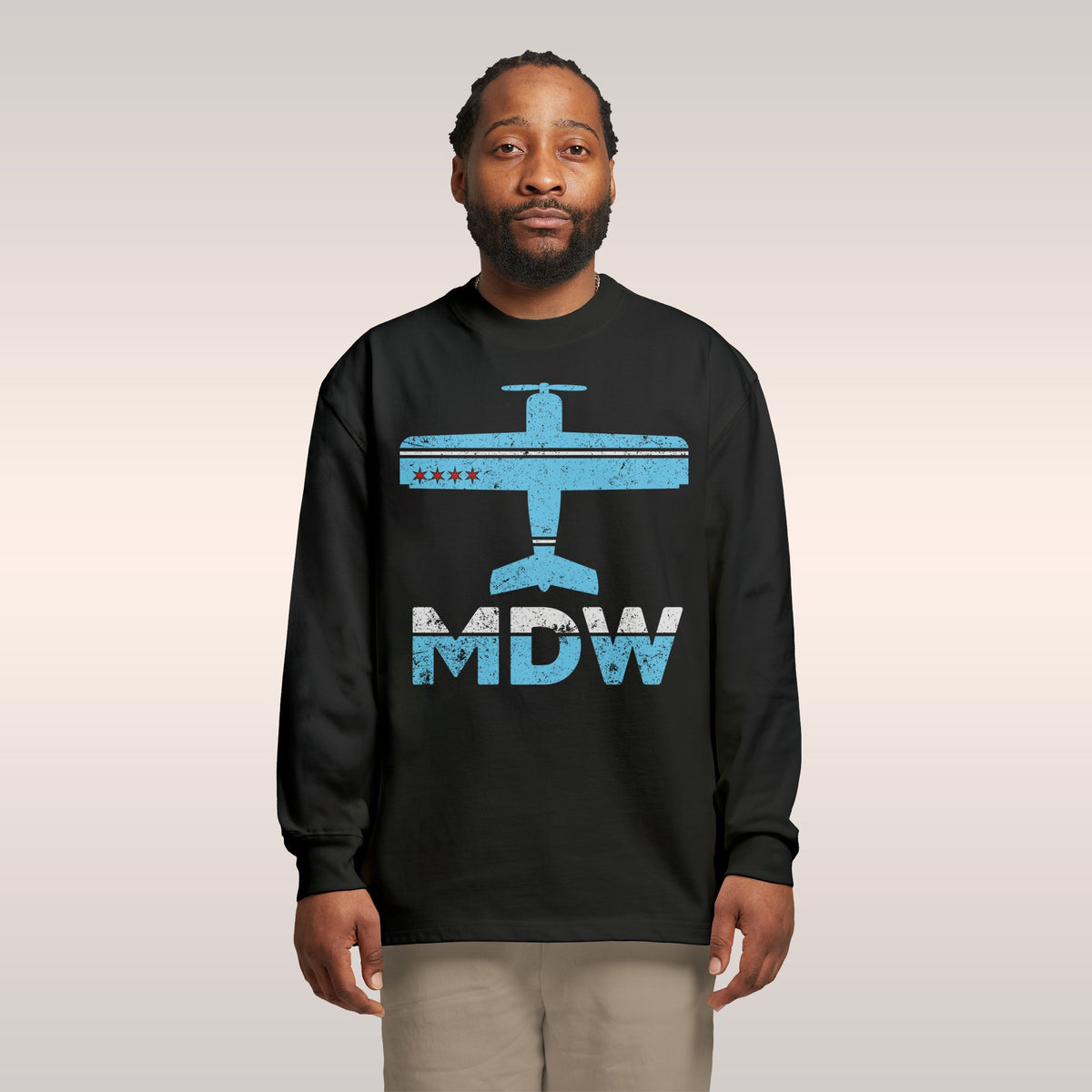 Chicago MDW Midway Airport Long Sleeve T-shirt