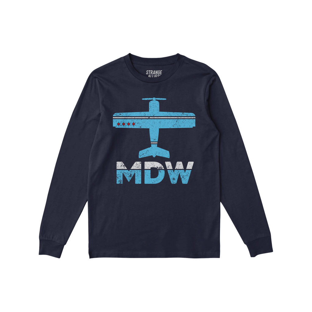 Chicago MDW Midway Airport Long Sleeve T-shirt