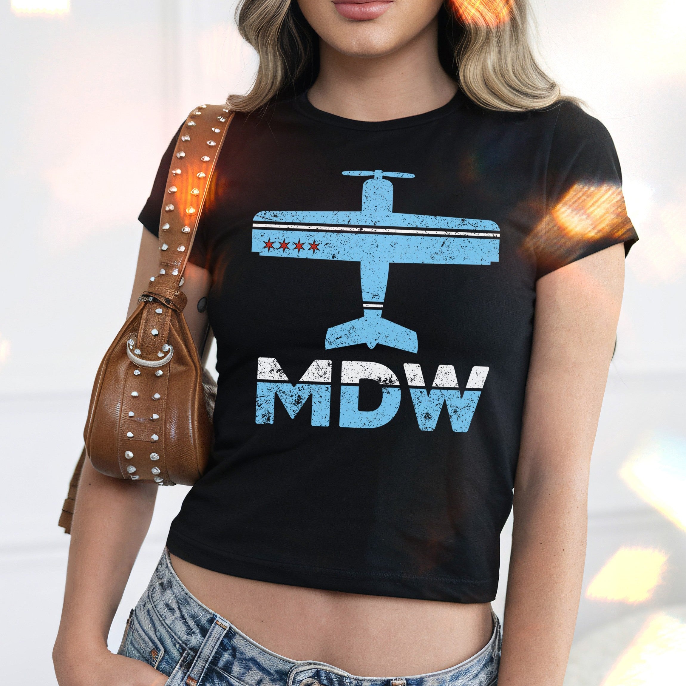 Chicago MDW Midway Airport Women's Baby Tee
