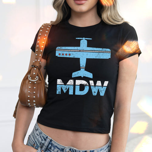Chicago MDW Midway Airport Women's Baby Tee