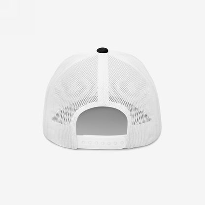 Back view of the Chinga La Migra Mexico Hat, a white mesh trucker cap with an adjustable snap-back strap, embodying a bold statement against CBP/ICE, reflecting advocacy for equality and justice.