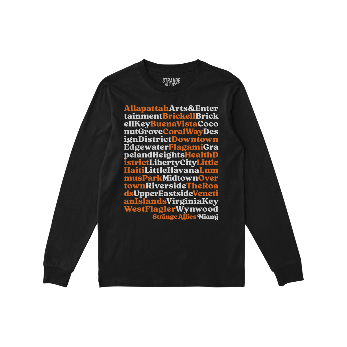 Miami Neighborhoods Long Sleeve T-shirt