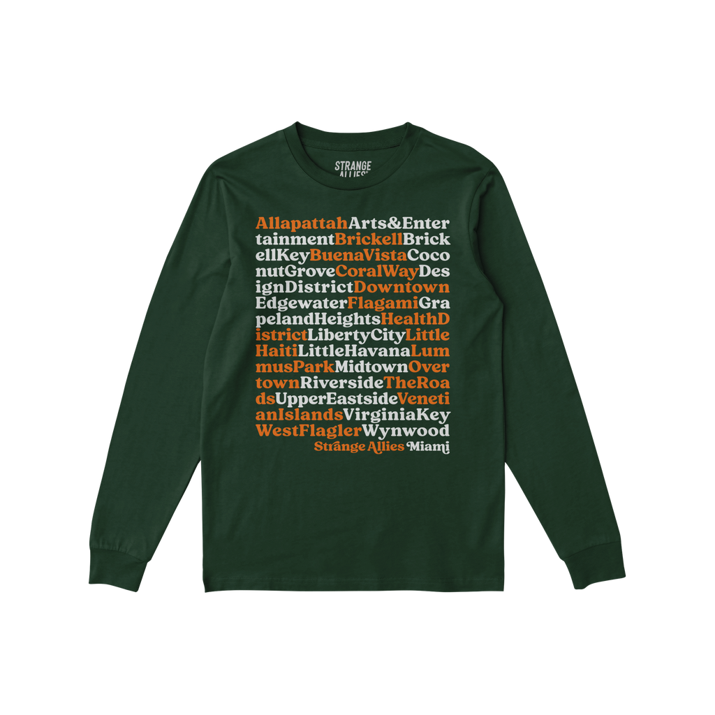 Miami Neighborhoods Long Sleeve T-shirt