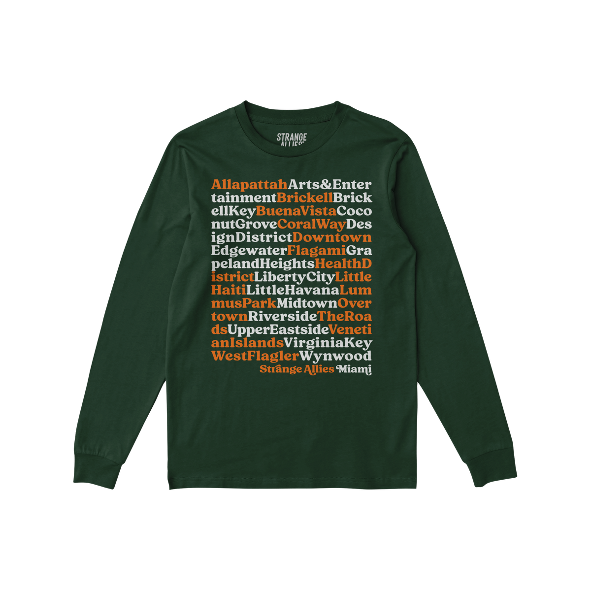Miami Neighborhoods Long Sleeve T-shirt