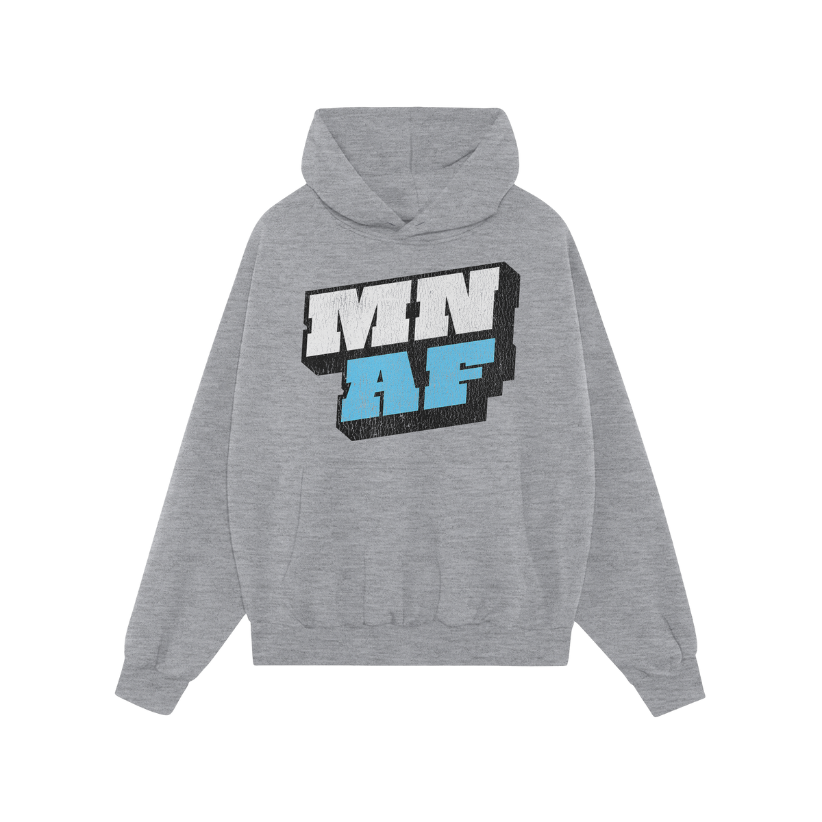 Dark-gray pullover hoodie titled Minnesota As Fuck Anti-Fascist Hoodie & Sweatshirt features bold white and light blue MIN AF