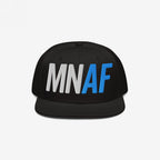 Minnesota As Fuck Anti-Fascist Hat features bold “MNAF” embroidery on a black snapback, symbolizing Minnesota pride and anti-fascist spirit, ideal for equality advocates and protest supporters.