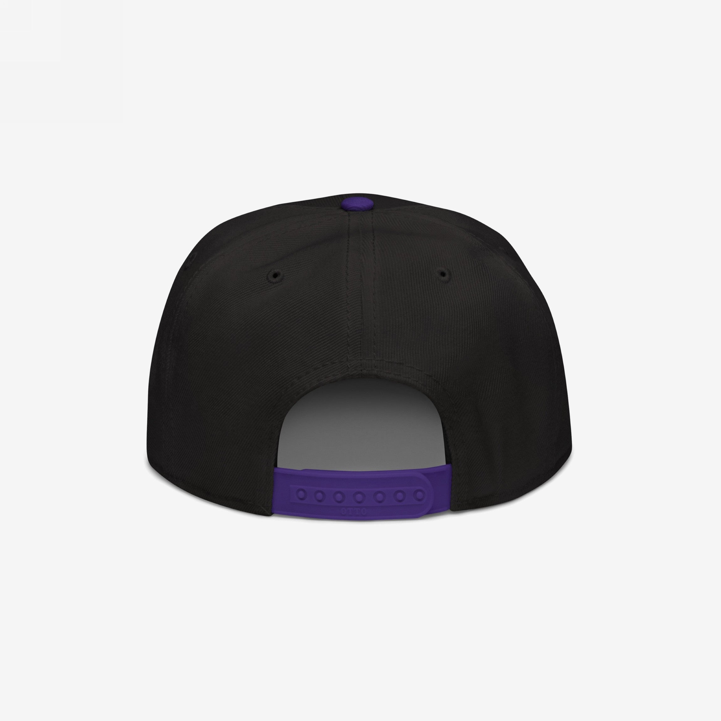 Rear view of the Minnesota As Fuck Anti-Fascist Hat, featuring a black crown with a purple adjustable snap-back strap, embodying bold pro-equality and anti-fascist statements.