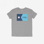 Minnesota No Kings Flag Shirt featuring a weathered star and slogan graphic, embodies resistance and freedom. Laid flat, it champions anti-authoritarian spirit, available in various styles and sizes.