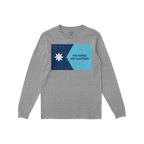 Heather-grey Minnesota No Kings Flag Shirt featuring a two-tone chest graphic with a distressed star and NO KINGS NO MASTERS 