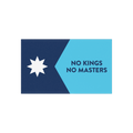 Minnesota Flag No Kings Sticker & Magnet features a star and bold text over a cityscape, promoting resistance and pride. Avai