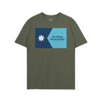 Minnesota No Kings Flag Shirt featuring a solid-green base with a distressed graphic of a star and slogan, symbolizing resist