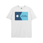 Minnesota No Kings Flag Shirt features a two-tone blue graphic with a vintage-distressed star and slogan, embodying resistanc