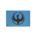 Minnesota Rebel Alliance Flag with a loon emblem, symbolizing resistance against fascism. Designed with two grommets for hang