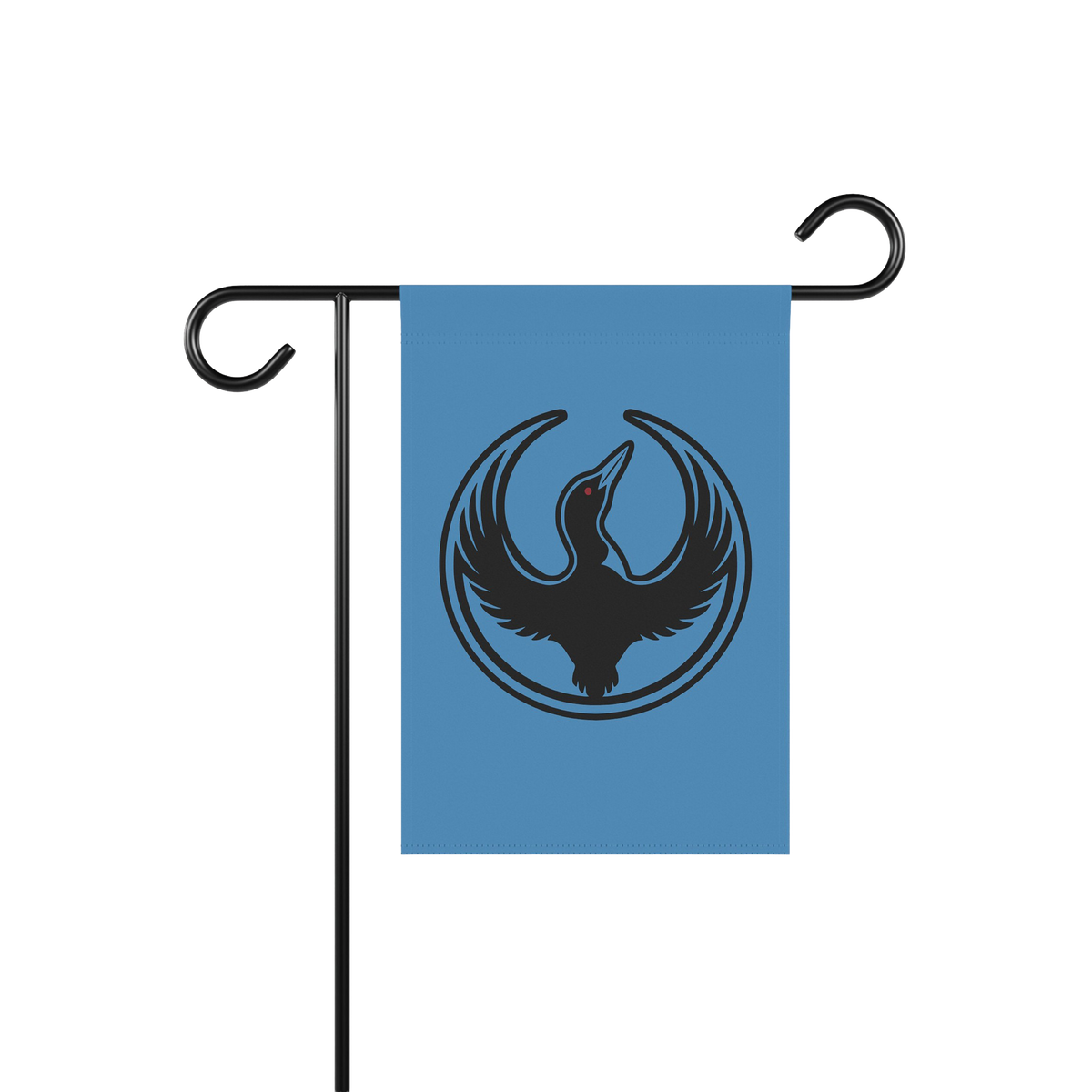 Minnesota Rebel Alliance Garden Flag featuring a loon silhouette with outstretched wings, symbolizing resistance and equality