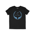 Minnesota Rebel Alliance T-shirt featuring a stylized bird graphic in a blue circle with red eye, symbolizing resistance. The