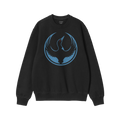 Minnesota Rebel Alliance Hoodie & Sweatshirt featuring a bold, sky-blue stylized bird graphic with outstretched wings on a bl