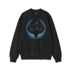 Minnesota Rebel Alliance Hoodie & Sweatshirt featuring a bold, sky-blue stylized bird graphic with outstretched wings on a bl