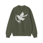 The Molotov Messenger Shirt features a stylized bird clutching a smoking gun, symbolizing defiant peace. Perfect for activism