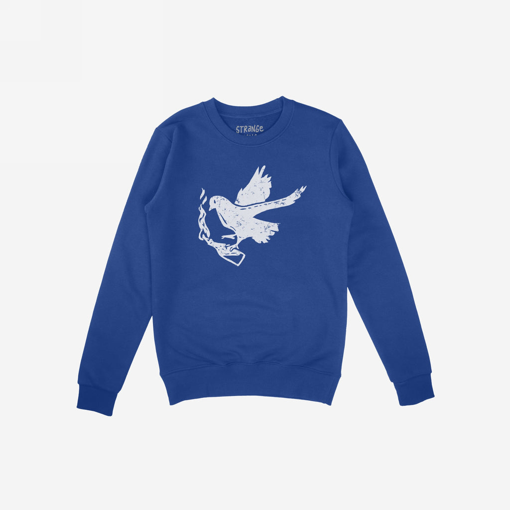 Molotov Messenger Shirt featuring a distressed white graphic of a dove holding a Molotov cocktail, symbolizing defiant peace. Perfect for activists seeking to express their bold, rebellious spirit.