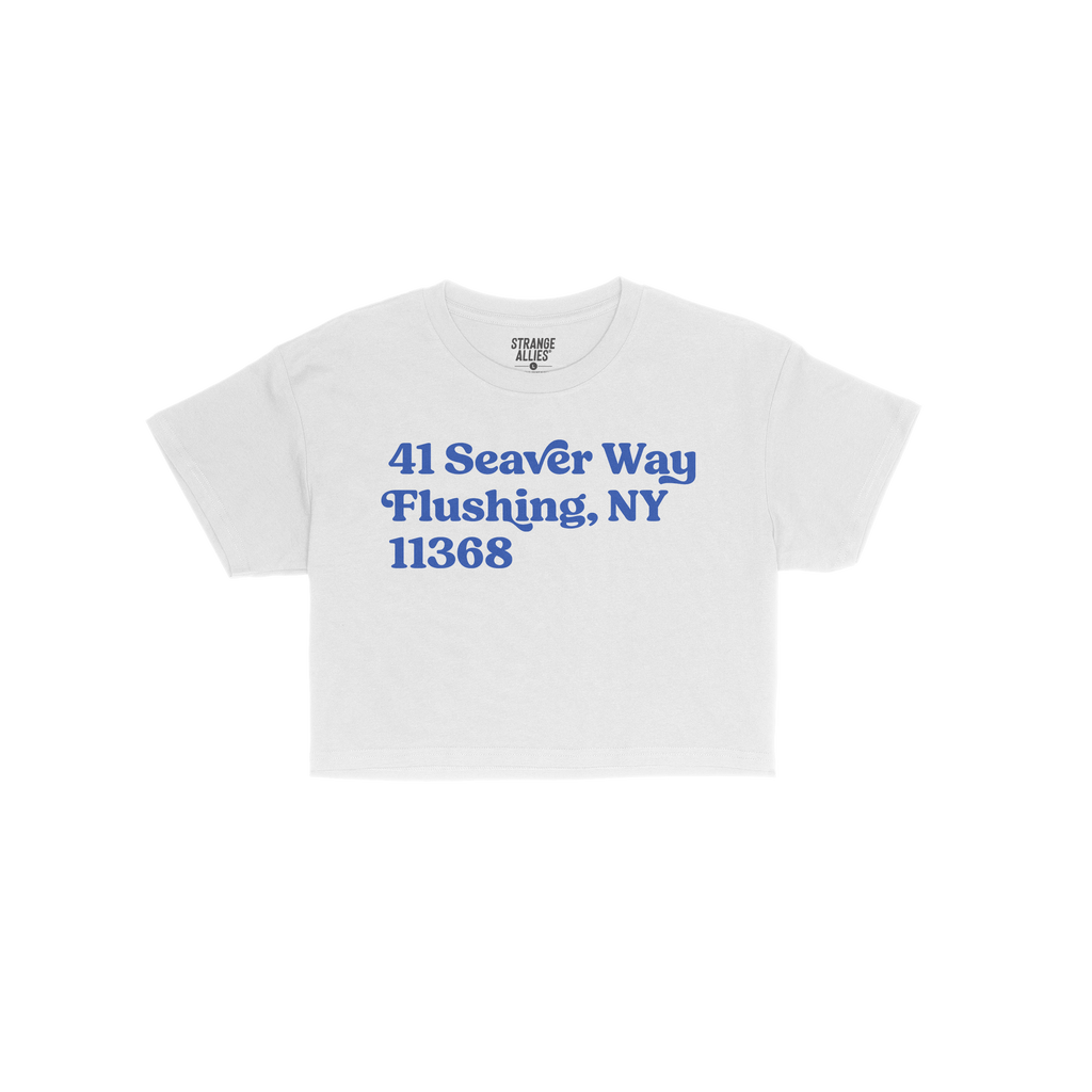 New York Baseball Stadium NYM Address Crop Top