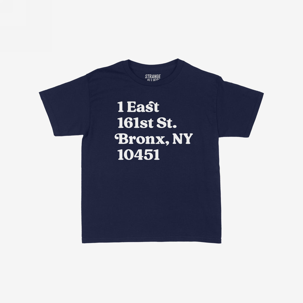 New York Baseball Stadium NYY Address Women's Baby Tee
