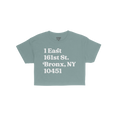 New York Baseball Stadium NYY Address Crop Top