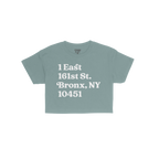 New York Baseball Stadium NYY Address Crop Top
