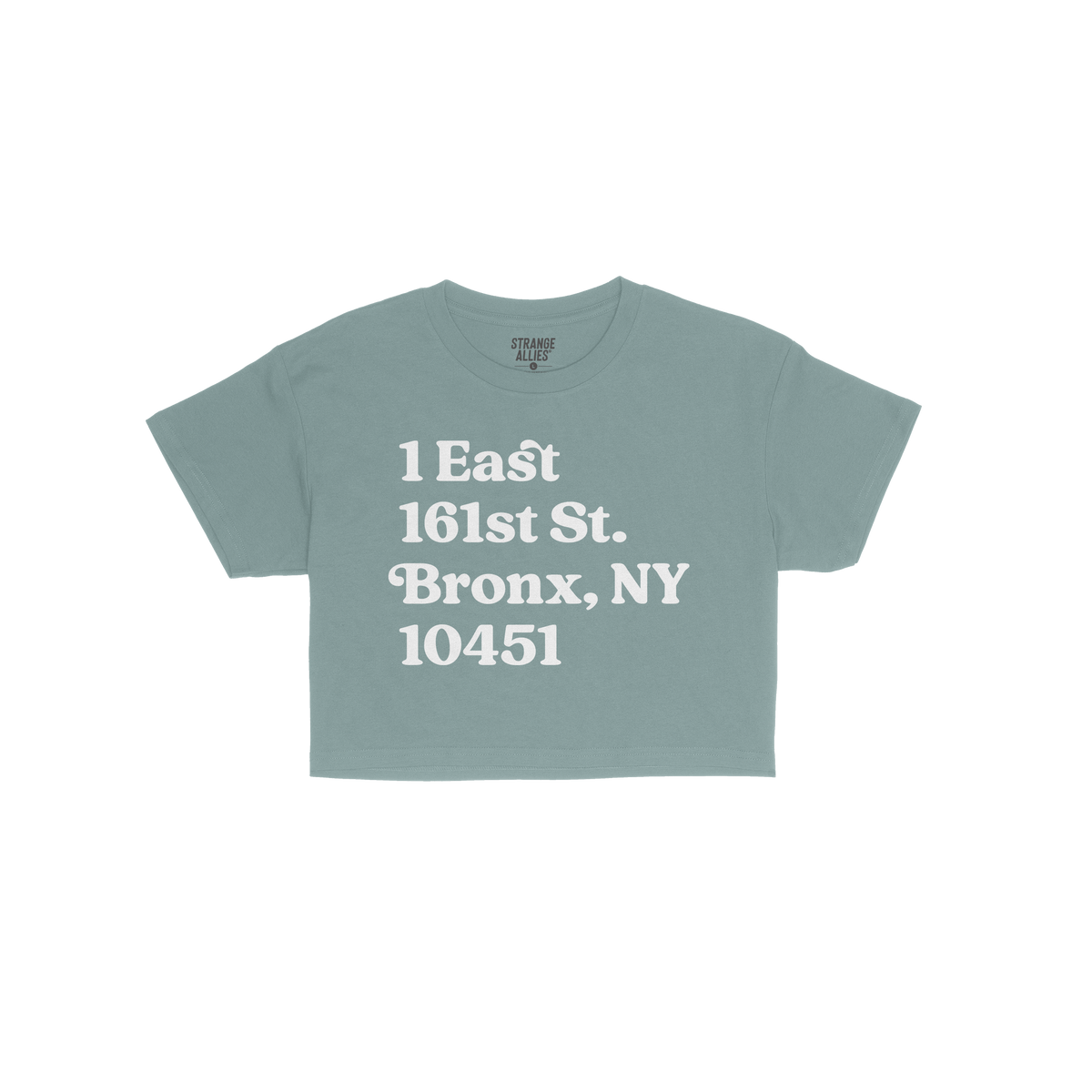 New York Baseball Stadium NYY Address Crop Top
