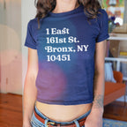 New York Baseball Stadium NYY Address Women's Baby Tee