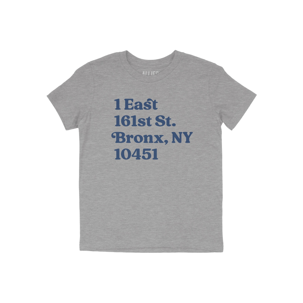 New York Baseball Stadium NYY Address Kids T-shirt