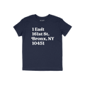 New York Baseball Stadium NYY Address Kids T-shirt