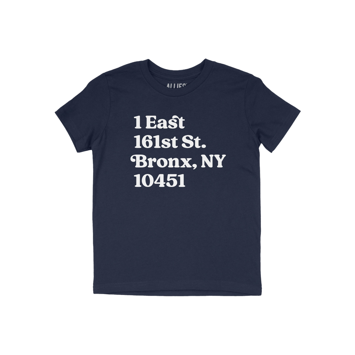 New York Baseball Stadium NYY Address Kids T-shirt