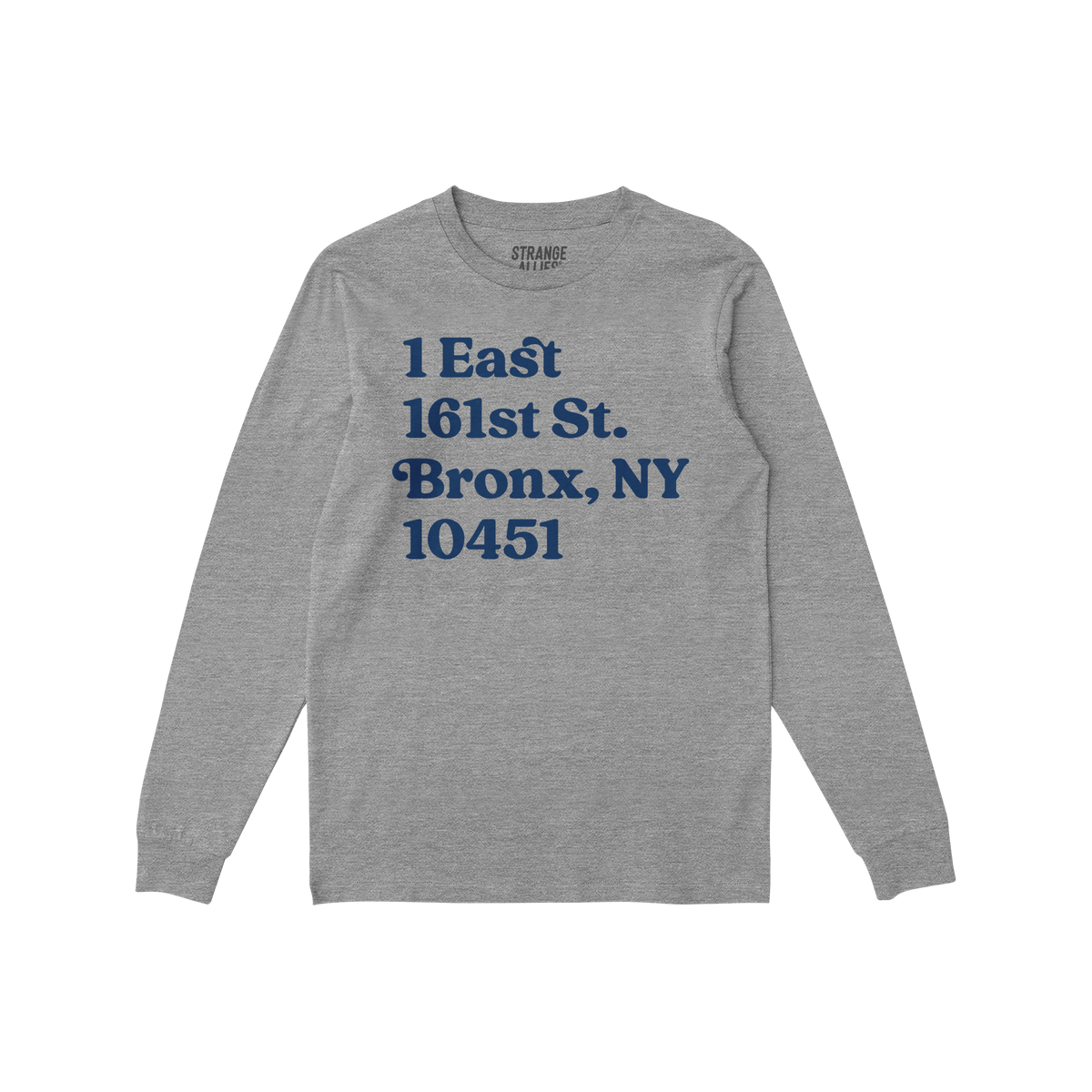 New York Baseball Stadium NYY Address Long Sleeve T-shirt