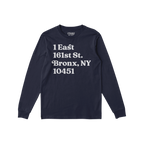 New York Baseball Stadium NYY Address Long Sleeve T-shirt