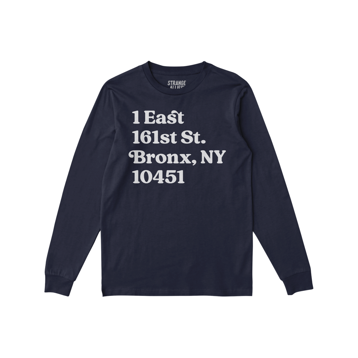 New York Baseball Stadium NYY Address Long Sleeve T-shirt