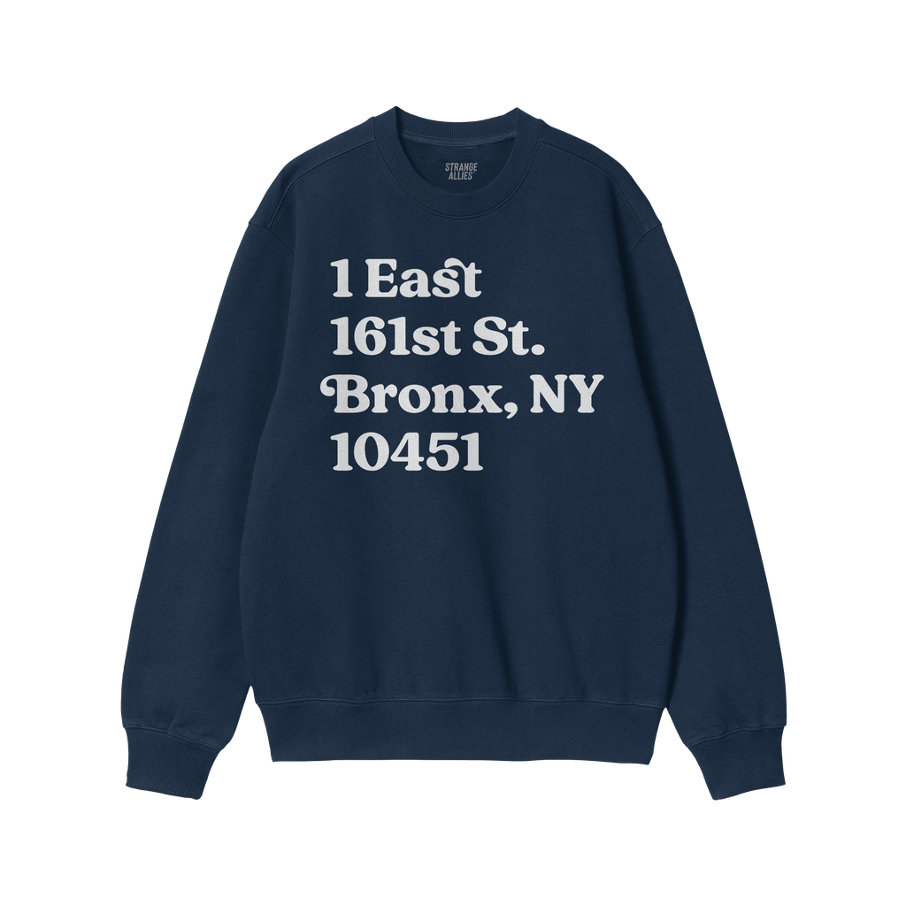 New York Baseball Stadium NYY Address Sweatshirt