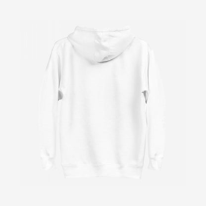 No Hate Hoodie & Sweatshirt displayed flat from the back, features long sleeves with ribbed cuffs, a folded hood, and a ribbed hem, embodying defiance and support for equality and LGBTQ rights.