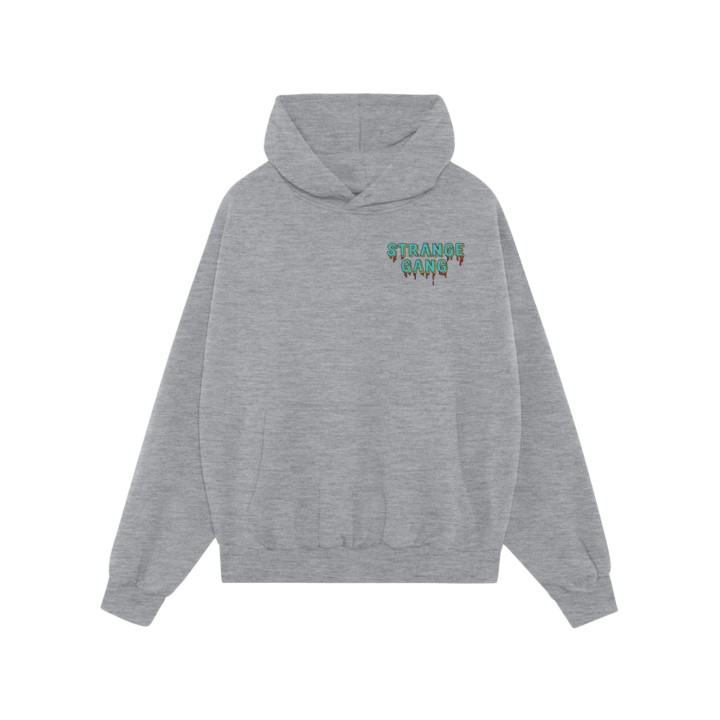 Dark charcoal-gray pullover hoodie with “No Kings No Masters” graphic, featuring turquoise-green text with red accents, k