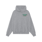 Dark charcoal-gray pullover hoodie with “No Kings No Masters” graphic, featuring turquoise-green text with red accents, k