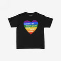 No LGBTQ Hate Women's Baby Tee features a distressed heart in rainbow stripes with bold text, embodying trans pride and resistance against bigotry. A statement piece supporting LGBTQ+ equality and self-love.